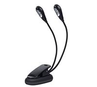 Music Stand Light Clip On, LED Musician Lamp, Rechargeable Super Bright Clip On Piano Lamp with Adjustable Neck, Dual Heads Book Light for Piano, Reading, Sewing (6 lights)