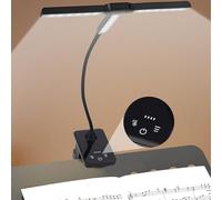 Music Stand Light Clip On: Rechargeable Type-C Touch Folding Piano Lights | Portable Sheet Music Binder Clamp Light with 3 Brightness for Choral Folder, Keyboard, Guitar, Book Reading