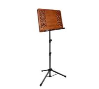 Music stand， Music Stand Adjustable Height 52-160cm Hollow Design Tripod Brown Natural(Bruin)