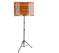 Music stand， Music Stand Adjustable Height 70-190cm Brown Bamboo With Sheet Music Clips