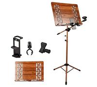 music stand, Music Stand, Humanized Manual Design, Height Adjustable Stand, Suitable For Sitting Or Standing, Two-in-one Dual-use Bamboo Book Stand