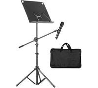 Music Stand, Sheet Music Stand, Music Stands Adjustable Height Music Holder Portable Folding Professional Sheet Music Stands with Mic Stand and Carrying Case