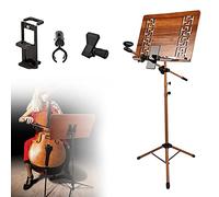 music stand, Two-in-one Dual-use Bamboo Book Stand, Violin Music Stand, Ideal As A Shelf For Picture Books Or Sheet Music