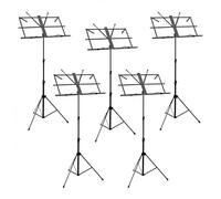 Music Stand with Carry Bag by Gear4music, Black, 5 Pack