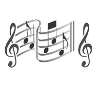 Music Stencil - 39.5 x 25.5cm (M) - Reusable Musical Sheet Notes Notation Treble Clef Stencils for Painting