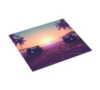 Music Summer Beach Printed Dish Drying Mat 46x41CM Dish Drying Pad Highly Absorbent Microfiber Kitchen Counter Mat for Dishes Drainer