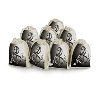 Music Symbol Bunches Pocket Cotton And Hemp with Drawstring 8 Pieces Reusable Gift Bags Jewelry Pouch for Wedding DIY Craft Party (4.9 X 6.7 Inch)