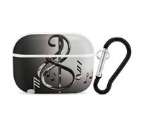 Music Symbol Earbuds Organizer Shockproof Protective Airpods Pro Cover with Carabiner Clip Anti Fall Carrying Earphone Case Cover for Airpods Pro 2nd Generation White