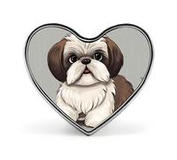 Music Symbol Lapel Pin Fashion Brooch Pin Cute Button Badges Heart Shape Button Pins Enamel Pins Metal Pinback for Hat Shirt Clothing Bags Decoration, Shih Tzu Dog, Love form
