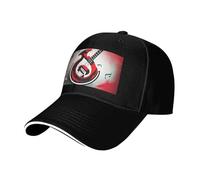 Music Symbol Print Adjustable Size Sandwich Baseball Cap Breathable Unisex Casual Hat Daily Use Sport Black