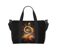 Music Symbol print Gym Bag for Women, Weekender Overnight Bag,Personal Item Bag, shoulder Bag for Women Men, Black, One Size