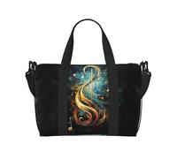 Music Symbol print Gym Bag for Women, Weekender Overnight Bag,Personal Item Bag, shoulder Bag for Women Men, Black, One Size