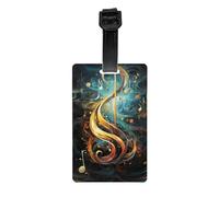 Music Symbol Print Waterproof Luggage Tags Cruise Ships Travel Essentials Backpack Suitcases Labels