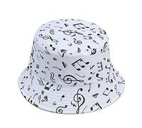 Music Symbols and Basin Men's Hat Hat Double-Sided Women's Fisherman Beach Baseball Caps Bucket Hat Corduroy Men White