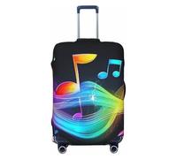 Music Symbols are Filled with Smoke Elastic Travel Luggage Cover Suitcase Protector, Print Suitcase Baggage Cover Anti-Scratch
