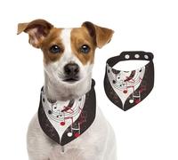 Music Symbols Love Dog Bandanas,Summer Bandanas for Dogs Washable Adjustable Dog Triangle Scarf Bibs Cute Pet Bibs for Medium Large Dogs Puppy and Cats Medium