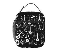Music Symbols Love Print Lunch Bag for Office Work Picnic Insulated Lunch Box Reusable Lunchbox Bag for Adults