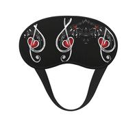 Music Symbols Love Print Sleep Eye Mask Light Blocking Soft and Comfortable Night Eye Blinder for Women Men for Sleeping Travel Night Shift