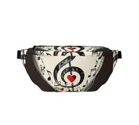 Music Symbols Love Printed Fanny Pack Waist Bag for Men Women, Adjustable Bumbags Hip Bum Bag Travel Crossbody Bags Sports Running Hiking Belt Bag