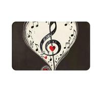 Music Symbols Love Printed Washable Rug- Non-Slip Area Rugs, Small Entryway Rug,Indoor Mat, Entrance Carpet 49×80 Cm