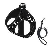 Music Symbols Love Printing Dog Summer Harness With Leash Set,Adjustable And Reflective Step-In Puppy Pet Vest Harnesses