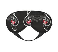 Music Symbols Love Printing Double-Sided Eye Mask,Blackout for Sleeping, Comfort Sleep Eye Mask for All-Occasion