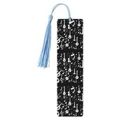 Music Symbols Love Printing Fashion Wooden Bookmarks 5 Pieces,Rectangle Bookmarks for Adult Perfect for Graduation Gifts