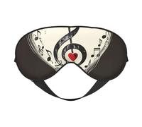 Music Symbols Love Printing Sleep Mask for Women Men Double-Sided Print Soft Silk Eye Masks Eye Sleep Shade Cover