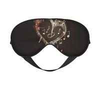 Music Symbols Love Printing Sleep Mask for Women Men Double-Sided Print Soft Silk Eye Masks Eye Sleep Shade Cover
