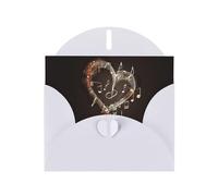 Music Symbols Love Prints Pearl Paper Horizontal Festival Greeting Card for Birthday Cards and All Occasions, White