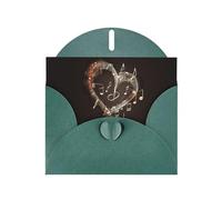 Music Symbols Love Prints Pearl Paper Horizontal Festival Greeting Card for Birthday Cards and All Occasions, Dark Green