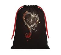 Music Symbols Love Ultra Soft Velvet Gift Bag, Comfortable To The Touch, Reusable