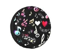Music Symbols Lovely Christmas Single Axle Wheel Covers,Fits Tires Single Buckle For Rvs,Trucks,All Year Round