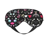 Music Symbols Lovely Double Side Eye Mask, Adjustable Strap Eye Mask, Eye Sleep Shade Cover, Blocks Light Eye mask