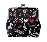 Music Symbols Lovely Print Vintage Leather Change Purse Elegant Small Coin Purse for Women Coin Pouch Wallet Mini