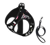 Music Symbols Lovely Printing Dog Summer Harness With Leash Set,Adjustable And Reflective Step-In Puppy Pet Vest Harnesses