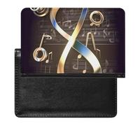 Music Symbols Passport Cover Protector Rfid Blocking Passport Holder Id Card Holder Secure Travel Wallet Organizer for Passport Tickets Credit Cards, style, One Size