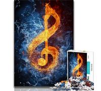 Music Symbols Puzzles 1000 Pieces for Teenagers,Help The Brain Exercise Addictive Toys to Cultivate Patience Parent-child Interaction (38x26cm)