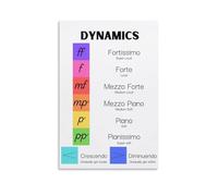 Music Symbols, Tempos, Dynamics, Rhythms Poster Music Teacher Decoration Educational Chart Poster 20x30inch(50x75cm)