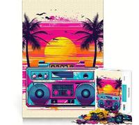 Music Synthwave s 1000 Piece Jigsaw Puzzle for Teenagers Memory Gain Soothing Fun Design Assembly Elegant Gift (38x26cm)
