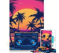 Music Synthwave s 1000 Piece Jigsaw Puzzles for Adults Memory Gain Peaceful Time Design Assembly Premium Gift (38x52cm)