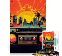 Music Synthwave s 1000 Piece Jigsaw Puzzles for Teenagers Jigsaw Reason Skill Toy Shared Fun Tight Cut Wall Art Decor (50x75cm)