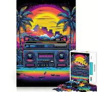 Music Synthwave s 1000 Pieces Jigsaw Puzzles for Adults Strong Logic Toy Relaxing Fun Clear Edge Memorable Gift (38x52cm)
