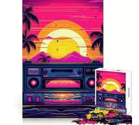 Music Synthwave s Hard Jigsaw Puzzle for Adults 1000 Pieces Strong Logic Toy Bonding Time Clear Edge (38x26cm)