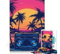 Music Synthwave s Jigsaw Puzzles for Adults 1000 Piece Reason Skill Toy Anxiety Relief Exact Cut Elegant Gift (38x26cm)