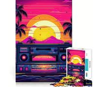 Music Synthwave s Puzzles for Teenagers 1000 Piece Brain Tease Toy Stress Release Premium Cut Amazing Present (50x75cm)