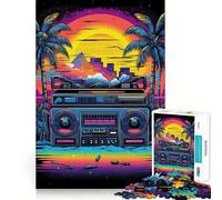 Music Synthwave s Puzzles for Teenagers 1000 Piece Brain Tease Toy Stress Release Premium Cut Amazing Present (38x26cm)