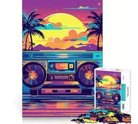 Music Synthwave s Teenagers Puzzles 1000 Piece Jigsaws Brain Workout Toy Soothing Fun Art Assembly Art Collectible (50x75cm)