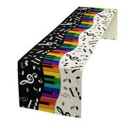 Music Table Runner,Retro Colorful Piano Keys Table Runner for Home Indoor Outdoor Kitchen Holiday Party Wedding Decor 13x90 Inch