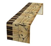 Music Table Runner,Retro Note Piano Keys Table Runner for Home Indoor Outdoor Kitchen Holiday Party Wedding Decor 13x90 Inch